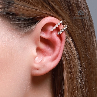 Korean Simple Design Pearl Ear Hook Geometric Double Sided Earring for Women Girls