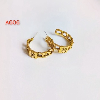 ต่างหูห่วง สีทอง เครื่องประดับ สไตล์เกาหลี สําหรับผู้หญิง
