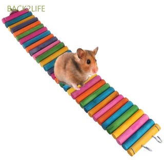 BACK2LIFE Chipmunk Hamster Toys Chinchilla Climbing Stairs Ladder Guinea Pig Wooden Colorful Rainbow Rodent Gerbil Bridge