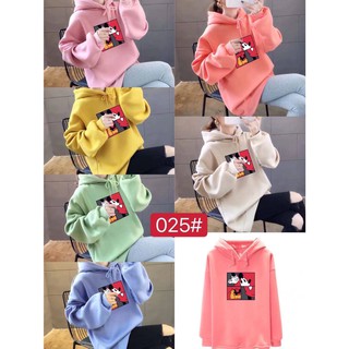 พร้อมส่ง🔥 เสื้อกันหนาว เสื้อฮู้ดแขนยาวลายมิกกี้ มาแรงตอนนี้ อก42-46 ยาว26