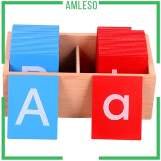 ( Amleso ) ของเล่นไม้ตัวอักษรภาษาอังกฤษ Montessori สําหรับเด็ก 3 +