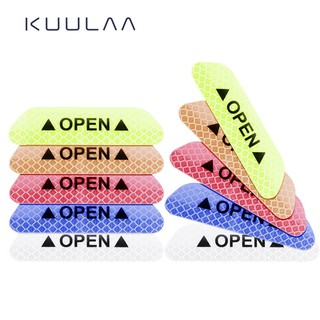 KUULAA สติกเกอร์สะท้อนแสง 5 สี สําหรับติดตกแต่งรถยนต์ 4 ชิ้น