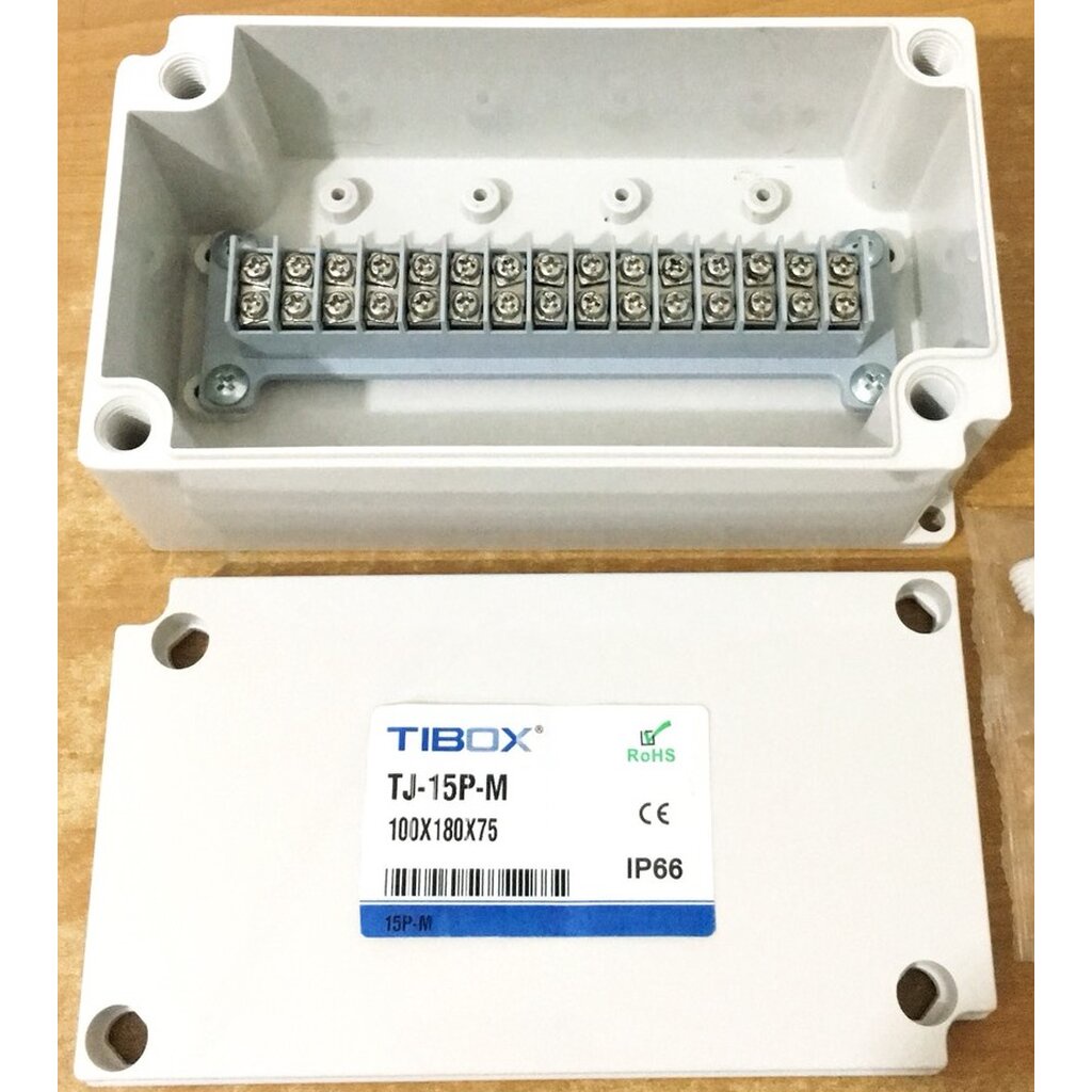 tj-15p-m-terminal-block-box-ip66-กล่องพลาสติก-พร้อมเทอร์มินอลบล็อก-tibox-size-100x180x75-mm