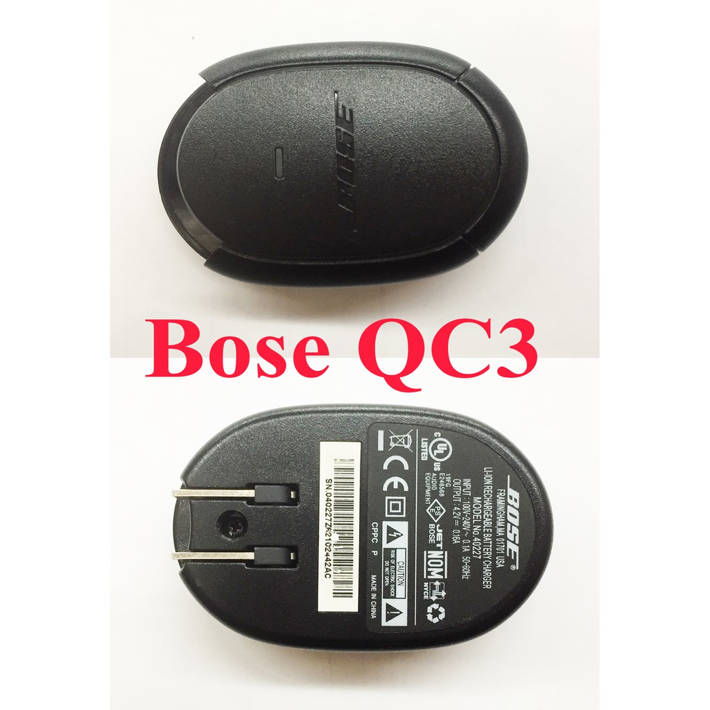 Bose QC3 qc 3 QuietComfort 3 noise canceling headphone charger charging ...