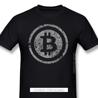 เสื้อยืด ผ้าฝ้าย 100% พิมพ์ลาย Bitcoin แฟชั่นสําหรับผู้ชาย