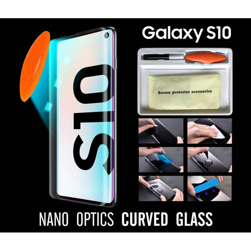 ฟิล์มกระจกเต็มจอ-กาวยูวี-ซัมซุง-เอส10-uv-glue-set-glass-full-cover-premium-tempered-for-samsung-galaxy-s10-6-1-clear