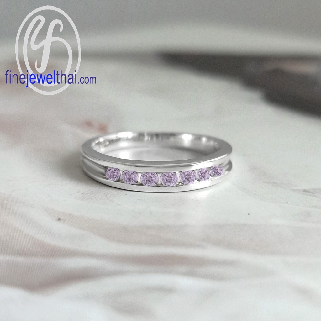 finejewelthai-แหวนอะเมทิสต์-อะเมทิสต์-แหวนพลอย-แหวนเงินแท้-พลอยประจำเดือนเกิด-amethyst-silver-ring-birthstone-r1028amt