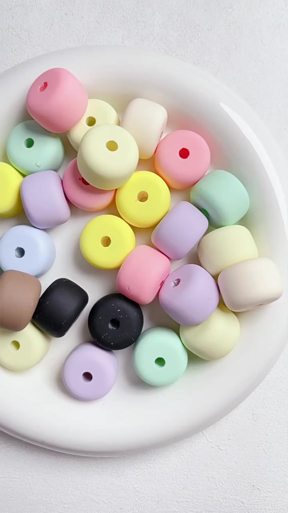 ลูกปัดยาง-สีมาการอง-สําหรับทําเครื่องประดับ-โทรศัพท์มือถือ-diy-10-ชิ้น