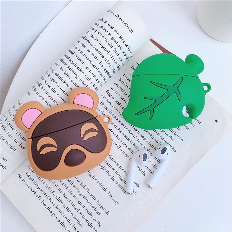 เคสแอร์พอด-เคสซิลิโคน-หูฟัง-apple-airpods-pro-ซิลิโคน-apple-airpods-ลาย-แร็กคูน-pod-1141-ใบไม้-pod-1142