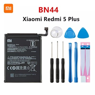 Xiao Mi ต้นฉบับ BN44 4000MAh แบตเตอรี่สำหรับ Xiaomi Redmi 5 Plus BN44โทรศัพท์คุณภาพสูงเปลี่ยนแบตเตอรี่ + เครื่องมือ