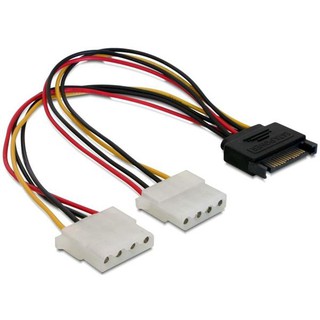 สายแปลง สายต่อ SATA ออก 4 Pin IDE โมเล็กซ์ 15 Pin SATA Male to 4 Pin Molex Female SATA Power Cable