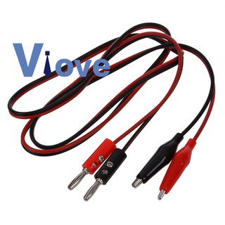 2 Pcs Red Black Banana Plugs to Alligator Clips Probe Test Cable 1M