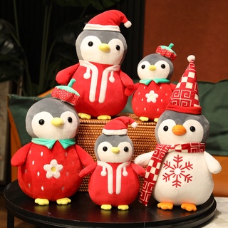 🔥🔥ตุ๊กตาคริสต์มาส🔥🔥，การ์ตูนเพนกวิน，ของขวัญคริสต์มาส， มาสคอตปีใหม่，หมอนตุ๊กตา，25-35 ซม.，จัดส่งตลอด 24 ชม