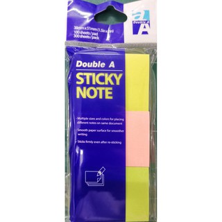 ภาพหน้าปกสินค้าDouble A Sticky Note  3 เล่ม ขนาด 1.5×2 นิ้ว เล่มละ 100 แผ่น ที่เกี่ยวข้อง