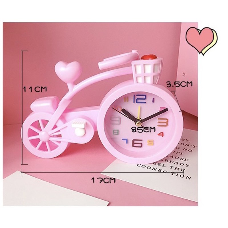 พร้อมส่งจากไทย-นาฬิกา-นาฬิกาปลุก-นาฬิกาตั้งโต๊ะ-รูปทรงจักรยาน-ขนาดพกพา-นาฬิกาปลุกน่ารักๆ-นาฬิกาน่ารัก