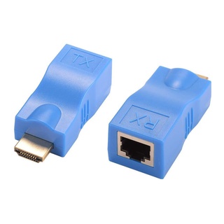 ภาพขนาดย่อของภาพหน้าปกสินค้าเฮดดีเอ็มไอ hdmi Extender to RJ45 Over Cat 5e/6 Network LAN Ethernet Adapter จากร้าน newpower1 บน Shopee