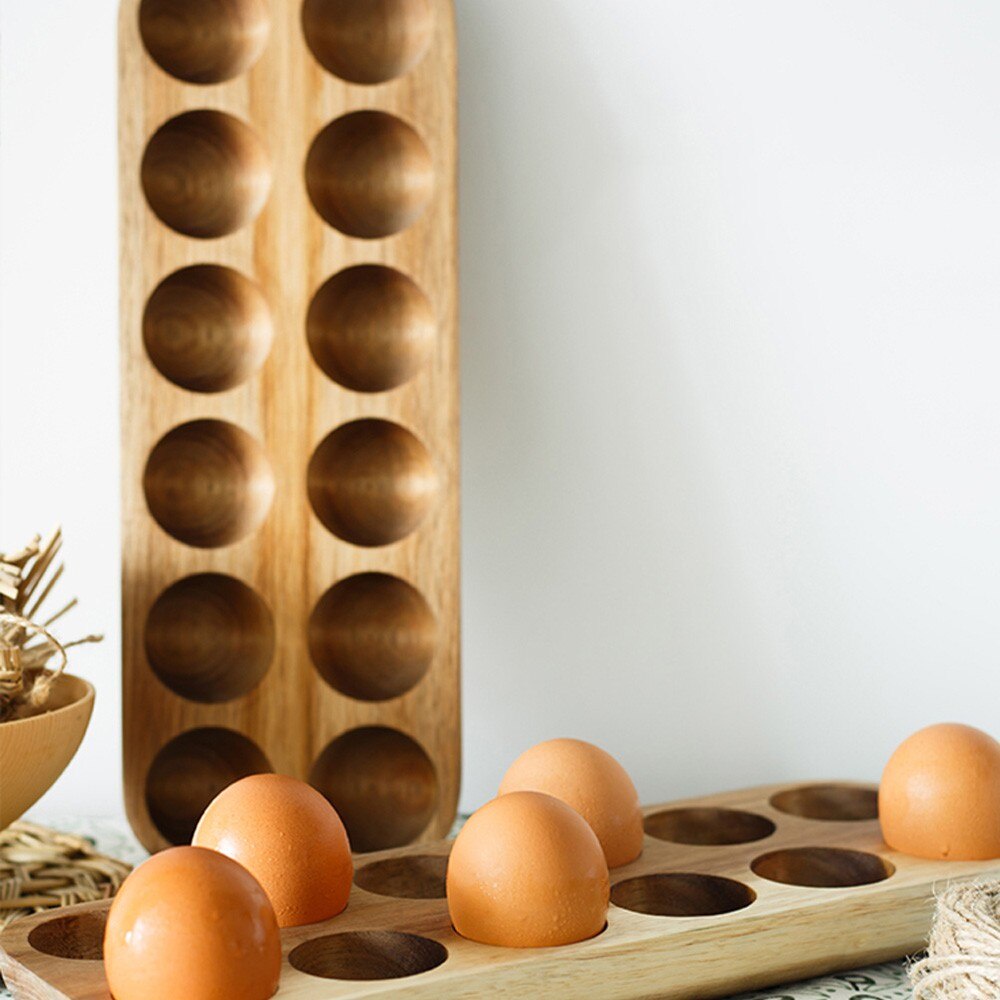 ห้องครัวคอนเทนเนอร์-acacia-ไม้สองแถวกล่องเก็บไข่ในครัวเรือนตู้เย็นชั้นวางไข่อุปกรณ์เสริมคอนเทนเนอร์ห้องครัว