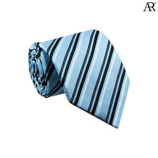 ANGELINO RUFOLO Necktie(NTN-ทาง052) เนคไทผ้าไหมทออิตาลี่คุณภาพเยี่ยม ดีไซน์ Stripe Pattern สีฟ้า-ดำ/สีเทา-ชมพู
