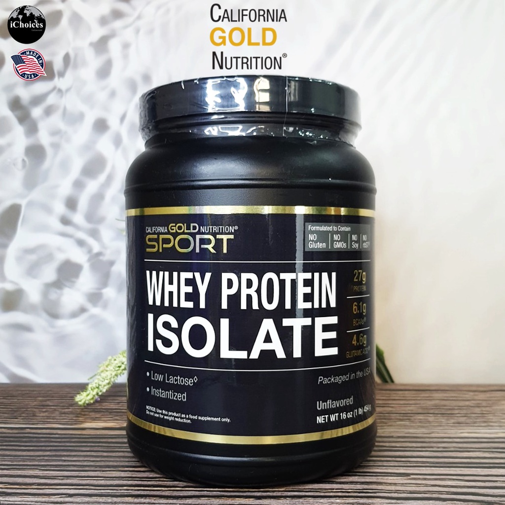 [California Gold Nutrition] SPORT Whey Protein Isolate Unflavored 454 g ...