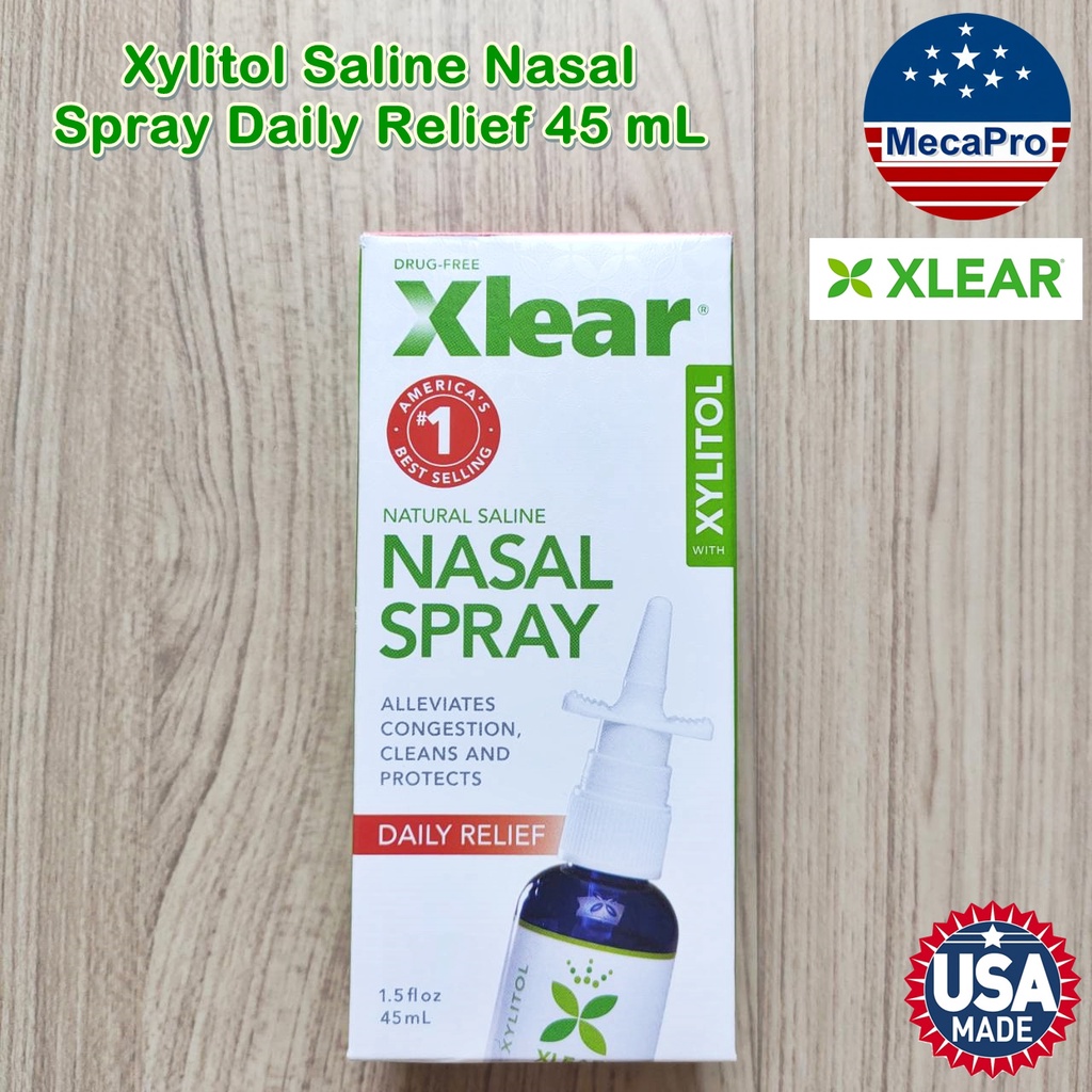 Xlear® Xylitol Saline Nasal Spray Daily Relief 45 mL ผลิตภัณฑ์ล้างจมูก