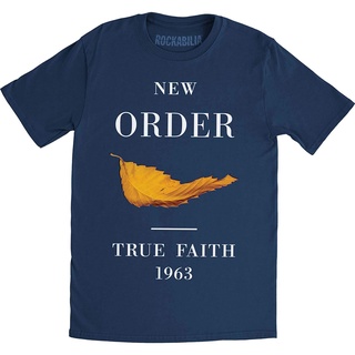 เสื้อยืดผ้าฝ้ายพิมพ์ลายคลาสสิก ROUND คอลูกเรือสั่งซื้อเสื้อยืด True Faith แขนสั้นกีฬา Oversize เสื้อยืดคลาสสิกของขวัญวัน