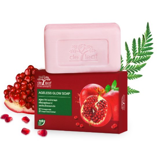 100กรัม-de-leaf-pomegranate-soap-de-leaf-thanaka-soap-สบู่เดอ-ลีฟ-ทับทิม-สบู่เดอ-ลีฟ-ทานาคา