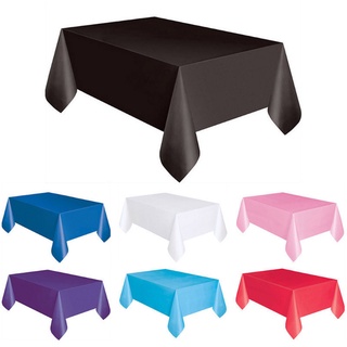 ผ้าปูโต๊ะพลาสติก ทรงสี่เหลี่ยมผืนผ้า แบบใช้แล้วทิ้ง ขนาด 183 ซม. X 137 ซม. สีพื้น สําหรับปาร์ตี้วันเกิด งานแต่งงาน