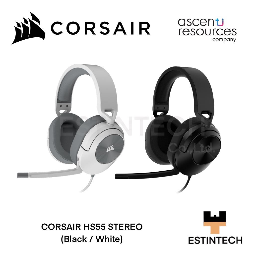 headset-หูฟัง-corsair-hs55-stereo-black-white-ของใหม่ประกัน-2ปี