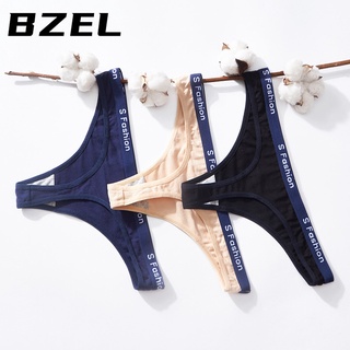 Bzel กางเกงชั้นในจีสตริง ผ้าฝ้ายแท้ ไร้รอยต่อ ใส่สบาย เซ็กซี่ แฟชั่นสําหรับผู้หญิง