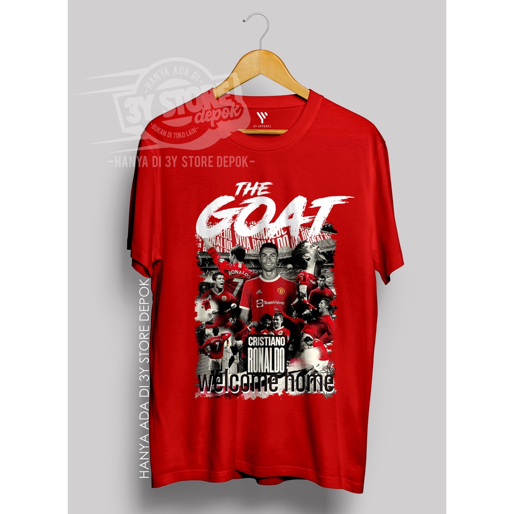 เสื้อยืดโอเวอร์ไซส์cr7-เสื้อยืด-ผ้าฝ้าย-พิมพ์ลาย-the-goat-cristiano-ronaldo-man-united-combed-30s-สําหรับผู้ชาย-ผู้หญิง