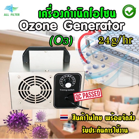 สินค้าในไทยพร้อมส่ง-ozone-generator-เครื่องผลิตโอโซนฟอกอากาศ-ฟอร์มาดีไฮด์-ฆ่าเชื้อโรค-24กรัมชม-สำหรับใช้ในบ้าน-รถยนต์