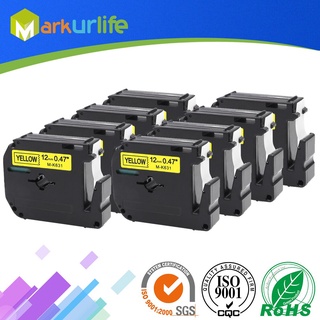 8 PCS/Lot 12mm*8m M-K631 Compatible Brother M Tapes Label cartridge M-K631 MK631 M631 for P touch printer PT100 PT65