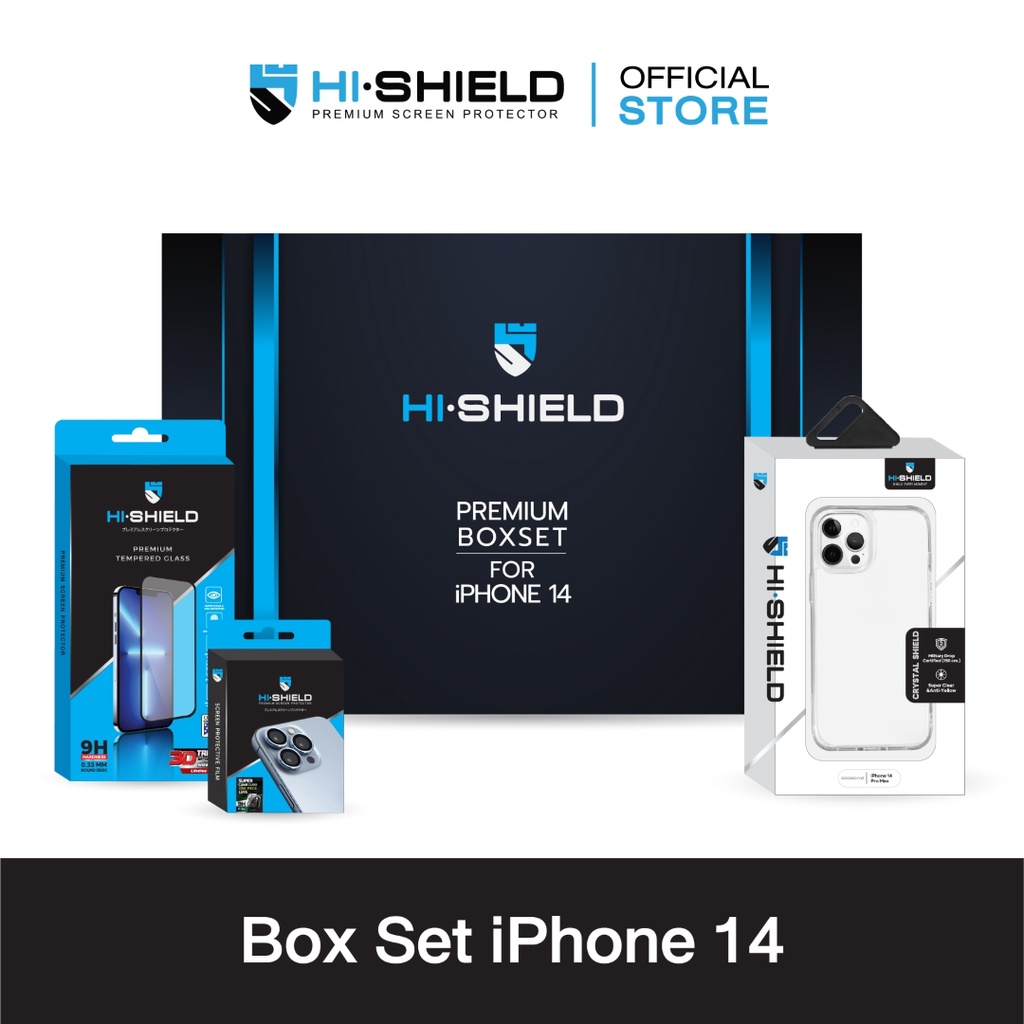 ภาพหน้าปกสินค้าพร้อมส่ง HI-SHIELD Box Set iPhone14 ฟิล์มกระจก ฟิล์มกล้อง เคส