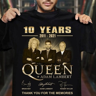 เสื้อยืด พิมพ์ลาย Queen Adam Lambert Signatures ครบรอบ 10 ปี