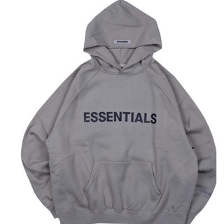 ESSENTIALS โลโก้ใหม่เสื้อฮู้ดแขนยาวพิมพ์ลายผ้าฝ้าย