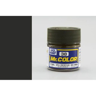สีสำหรับโมเดล สีสูตรทินเนอร์ Mr.Hobby สีกันเซ่ C38 Olive Drab (2) Semi-Gloss 10ml