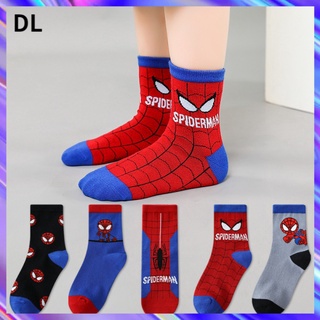 『DL』5Pairs Disney Baby Socks Spiderman cartoon anime cotton Boys tube socks children Autumn winter socks