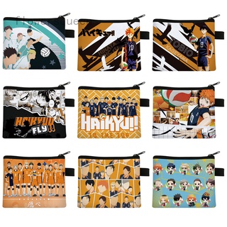 flowersqueen อนิเมะ Haikyuu!! กระเป๋าสตางค์ กระเป๋าใส่เหรียญ มีซิป ลายการ์ตูน สําหรับเด็กผู้ชาย และผู้หญิง