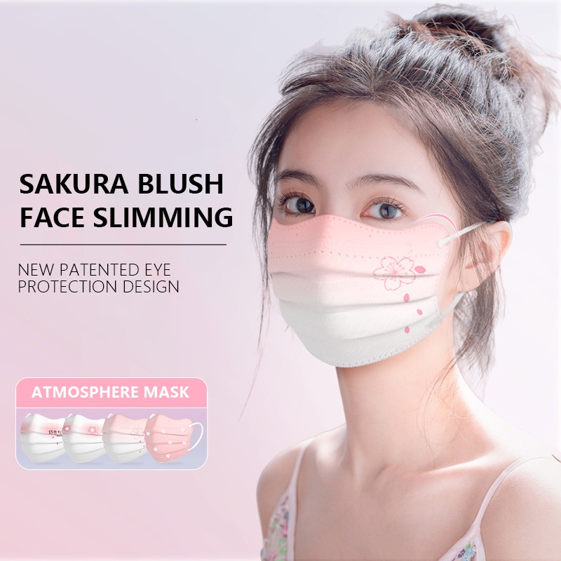 ภาพสินค้า3d ผู้ใหญ่ Gradient Mask Cherry Blossom Blush Eye Protection Mask ครีมกันแดดสามมิติหน้ากากป้องกันสามชั้น Disposable ผู้ใหญ่ Mask จากร้าน goob.th บน Shopee ภาพที่ 4