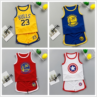 เสื้อยืดแขนกุด พิมพ์ลายตัวอักษร และกางเกงขาสั้น สไตล์สปอร์ต สําหรับเด็กผู้ชาย อายุ 2-15 ปี 2022