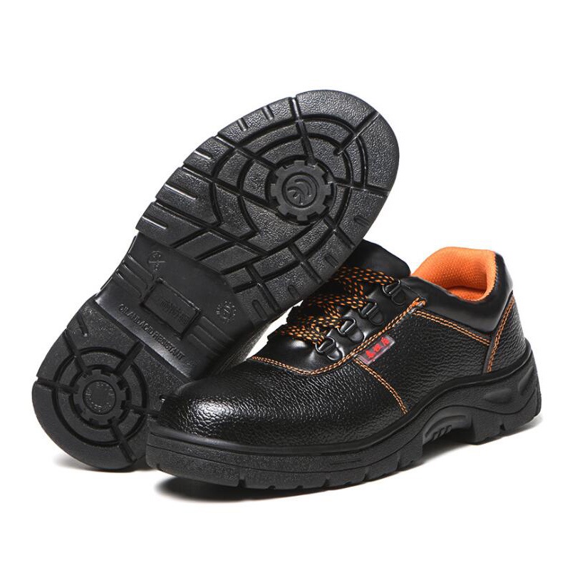 รองเท้าเซฟตี้ป้องกันการกระแทกสำหรับงานกลางแจ้ง-ซับในสีส้ม-รองเท้านิรภัยผู้ชาย