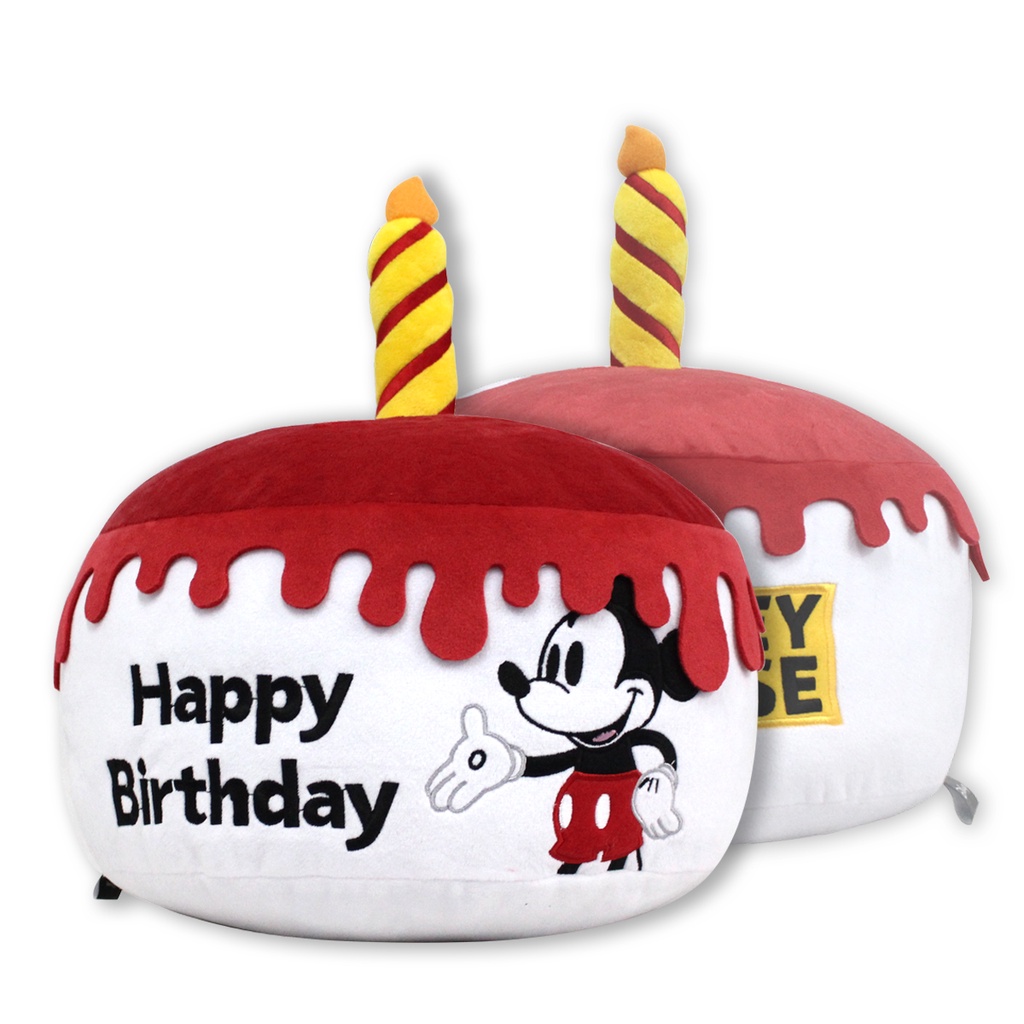 disney-หมอนรูปเค้กมิกกี้เม้าส์ครบรอบ-90-ปี-happy-birth-day-mickey-90-year-สินค้าลิขสิทธิ์แท้-จากโรงงานผู้ผลิต