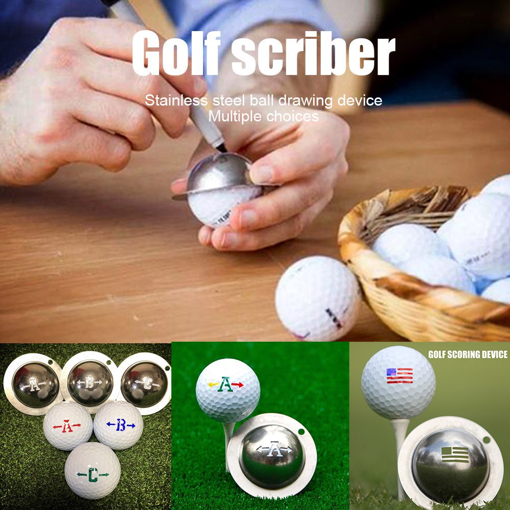ภาพหน้าปกสินค้าDrawing Alignment Marks Sign Line Drawing Device Stainless Steel Golf Marker Golf Ball Liner Marker Template Alignment Tool
