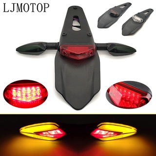 Motorcycle Dirt Bike Rear Fender &amp;amp; Brake Stop Tail Light 12V LED Taillight lamp For Kawasaki KX250 KX250F KX450F KX1