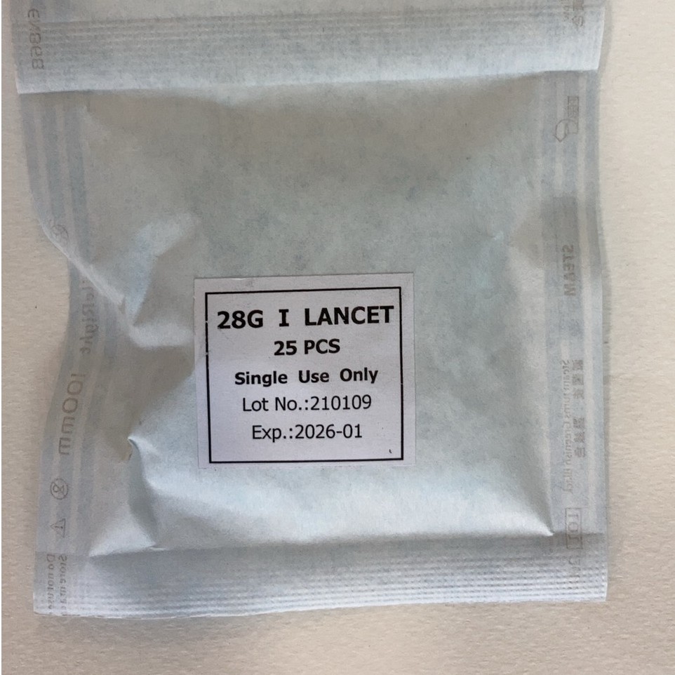 อุปกรณ์เจาะเลือดตรวจระดับน้ำตาล-lancets-25-ชิ้น-ซอง
