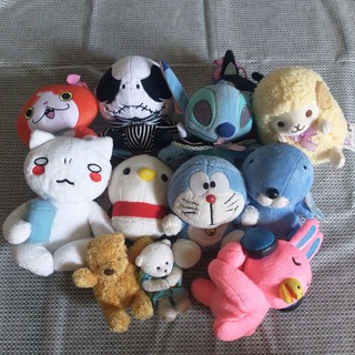 Sale ตุ๊กตามือสอง โดเรม่อน แมว โยไค ไนท์แมร์ stitch กระต่าย หมี