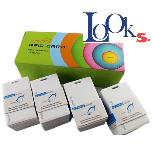 บัตรคีย์การ์ด 125k ยี่ห้อ MANGO 1 กล่องมี 100 ใบแบบหนา 1.8 มิล RFID ...