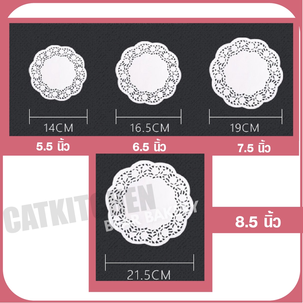 ส่งฟรี-กระดาษดอลลี่-กระดาษรองเค้ก-แพ็ค-250-ใบ-กระดาษรองอาหาร-กระดาษรอง-cat-kitchen-มีให้เลือก-4-ขนาด