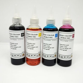 หมึกกินได้สำหรับเครื่อง inkjet สีกินได้ โฟโต้เค้ก แผ่นเวเฟอร์ มาการอง หมึกอาหาร สีผสมอาหาร edible ink