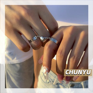 CHUNYUชุดแหวนนิ้วมือ แม่เหล็ก รูปหัวใจ โรแมนติก  หลากสี สไตล์เกาหลี สําหรับผู้หญิง คู่รัก งานแต่งงาน  242